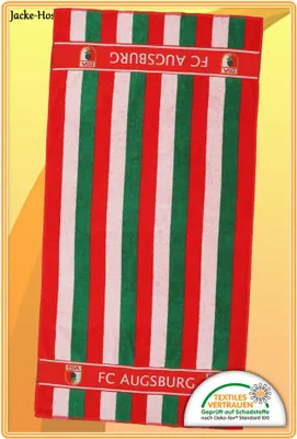 Produktbild von FC Augsburg Duschtuch Badetuch Badestola Saunatuch gestreift FCA Gr.70x140cm
