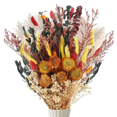 Immagine prodotto di Composizione autunnale di fiori secchi, decorazione, 75 pezzi, multicolore, altezza 40-45 cm
