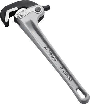 Zdjęcie produktu dla Klucz do rur VEVOR, 14-calowy prosty aluminiowy klucz do rur, automatyczna regulacja szczęk, regulowany klucz hydrauliczny, łatwy do przenoszenia, ergonomiczny uchwyt, możliwość zawieszenia, do rur wodociągowych
