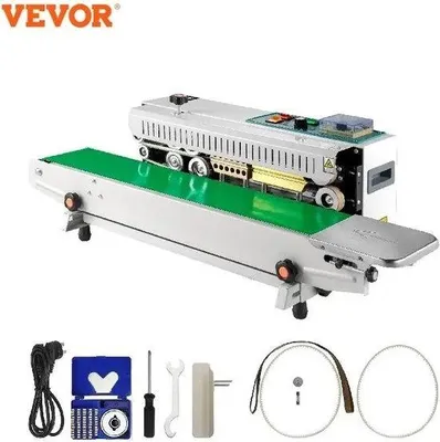 Obrázek produktu pro Automatický balicí stroj s průběžným pásem a štítkem s datem – vhodný pro potraviny a léčiva – vertikální montáž.