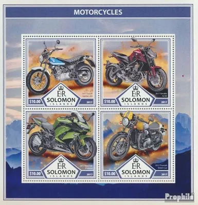 Produktbild von Briefmarken Salomoninseln 2017 Mi 4547-4550 Kleinbogen (kompl. Ausg.) postfrisch Motorräder