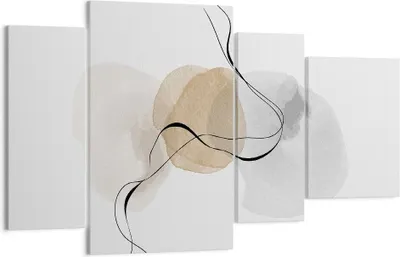 Produktbild von Bild auf Leinwand - Leinwandbild - 4 Teile - Abstrakt minimalistisch Aquarell - 120x70cm - Wand Bild - Wanddeko - Wandbilder - Leinwanddruck - Bilder - Wanddekoration - Leinwand bilder - DL120x70-4827