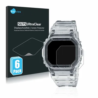 Produktbild von 6x Für Casio G-Shock DW-5600SKE-7 Schutzfolie Savvies Displayschutz Display Schutz Folie Klar Transparent