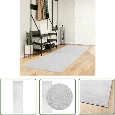 Produktbild von The Living Store Teppich OVIEDO Kurzflor Grau 80x250 cm