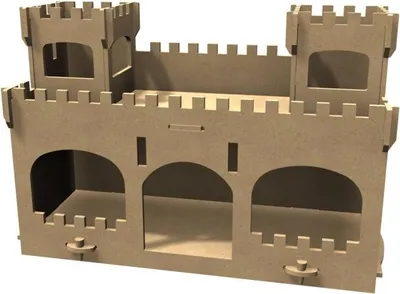 Zdjęcie produktu dla Łóżko do domku dla lalek wykonane z drewna MDF do dekoracji - 47 x 31 cm