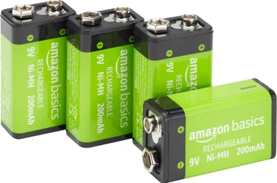 Immagine prodotto di A. Batterie ricaricabili 9V-NiMH, capacità di 200 mAh, ricaricabili fino a 1000 volte