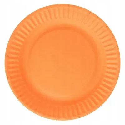 Imagen del producto de Platos de papel NARANJA, para fiestas de cumpleaños, celebraciones de un año, Halloween, de 18 cm, paquete de 6 unidades.