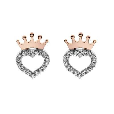 Produktbild von Disney ES00005TZWL.CS Ohrringe Damen Mädchen Princess Herz Krone Silber Roségold