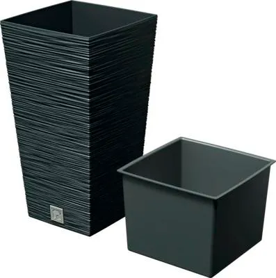 Produktbild von Blumensäule Furu SQUARE Kunststoff 29,5 x 29,5 x 55 cm anthrazit inkl. Pflanzeinsatz