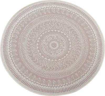Produktbild von In- und Outdoorteppich - Rosa - Ø 120 cm - Mandalamuster