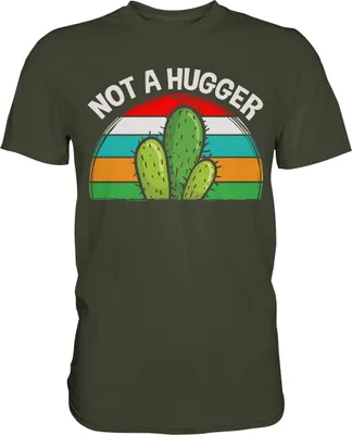 Produktbild von Keine Umarmung Lustiges Kaktus T-Shirt – Urban Khaki / S