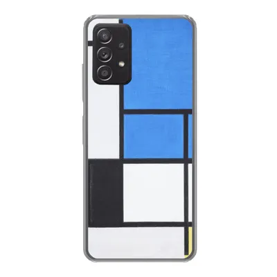 Produktbild von MuchoWow® Handyhülle Schutzhülle Hülle für Samsung galaxy a73 Komposition mit Blau, Rot, Schwarz, Gelb und Grau - Piet Mondrian Silikon Softcase Handy Hülle - Handyhülle