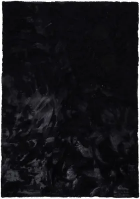 Produktbild von Luxus Super Soft Kunstfell Teppich Plush Einfarbig, Größe:60x90 cm, Farbe:Schwarz