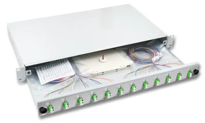 Immagine prodotto di Scatola di giunzione LC 50/125 µm OM5 estensibile 24  -- pigtail/12 connettori