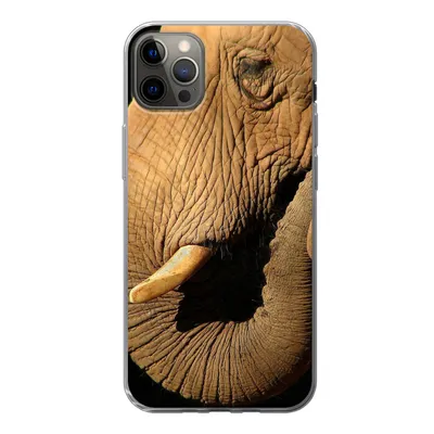 Produktbild von MuchoWow® Handyhülle Schutzhülle Hülle für iPhone 12 Pro Max Elefant - Tiere - Nahaufnahme - Schwarz Silikon Softcase Handy Hülle - Hartschale