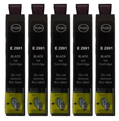 Image de 5 cartouches compatibles T2991 - T29XL noir pour Epson Expression Home XP-235 245 247 255 257 257 332 335 342 345 352 355 432 435 442 445 445 452..