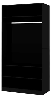 Produktbild von Kleiderschrank, Schwarz, 100 x 50 x 200 cm, Holz