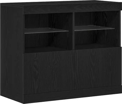 Image de Buffet LED Noir 81 x 37 x 66,5 cm Bois d'ingénierie