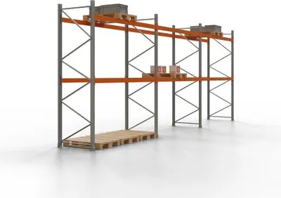 Produktbild von Palettenregal TAURUS | Medium | HxBxT 350x844x110cm | Fachlast 2000kg | 2 Ebenen