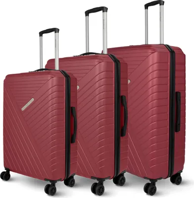 Produktbild von deluxe4home® 3 tlg. Hartschalenkofferset Reisekoffer Koffer & Trolley Burgunder Rot I Kofferset ABS-Hartschale mit 4 Rollen I Reisetasche Gepäck