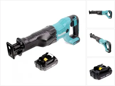 Image de Makita DJR 186 ZY1 Scie récipro sans fil, Scie sabre 18V + 1x Batterie 1,5 Ah - sans chargeur