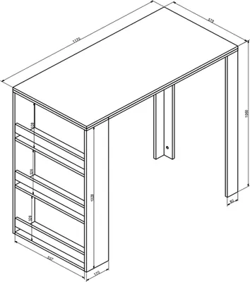 Zdjęcie produktu dla Stół barowy Vicco  Antracyt 57 x 117 cm, Model 31592