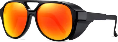 Zdjęcie produktu dla Steampunkowe okulary przeciwsłoneczne VeyRey Fearless Orange z polaryzacją