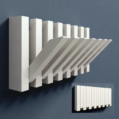 Produktbild von doporro Garderobenhaken Kleiderhaken Wand mit 7 Haken für Jacken, Garderobenleiste für Flur und Garderobe Wandgarderobe aus Holz, Matt weiß Twigro-01