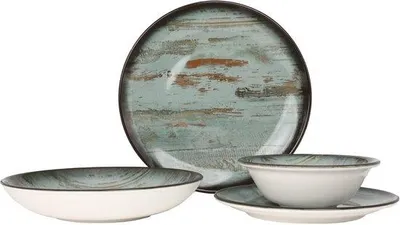 Obrázek produktu pro Sada nádobí pro 6 osob, 24 kusů – porcelánové talíře, dezertní talíře a misky