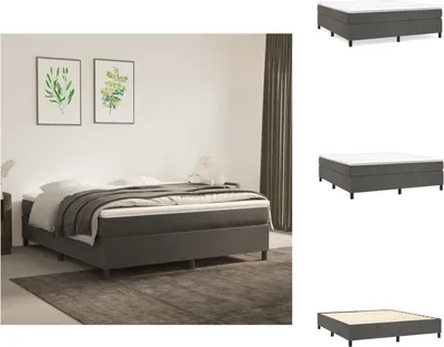 Produktbild von vidaXL Boxspringbett Dunkelgrau 160x200 cm Samt - Betten & Bettgestelle