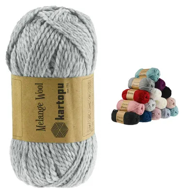 Produktbild von 100g Strickgarn Melange Wool Strick-Wolle Garn Häkelgarn Wolle Farbwahl