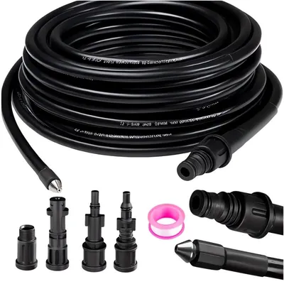 Produktbild von Ruhhy 26132 Rohrreinigungsschlauch mit Adapter, 15 m