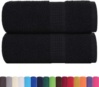 Produktbild von vidaXL Gästetücher FROGN 2 Stk. Schwarz 30x50 cm 360 g/m²