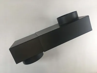 Produktbild von Kastenknie DN 150 Auszug 335-470 mm Flachknie verstellbar schwarz