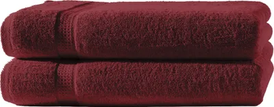 Produktbild von 2 Duschtücher bordeaux weinrot 70x140 cm Set Baumwolle Frottee Duschtuch groß