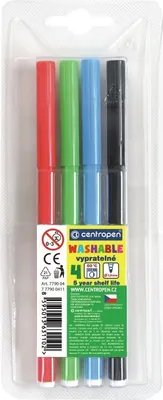 Image de Marqueur Centropen 7790, lavable, set de 4