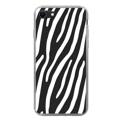 Produktbild von MuchoWow® Handyhülle Schutzhülle Hülle für iPhone SE 2022 Tiere - Zebradruck - Schwarz Silikon Softcase Handy Hülle - Schutzhülle