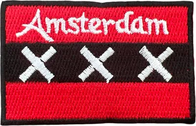 Produktbild von Amsterdam Text Flagge Wappen Bügelbild Emblem Aufnäher