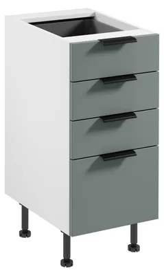 Image de Meuble de cuisine à tiroirs SALERNO - largeur 40 cm, blanc/vert