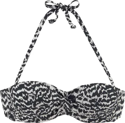 Produktbild von LASCANA Bügel-Bandeau-Bikini-Top Clara schwarz-creme Größe 42 Cup C