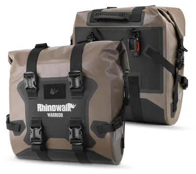 Immagine prodotto di Borsa da viaggio per moto, borsa laterale, 24-42L, impermeabile, marrone, set da 2