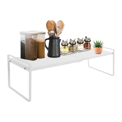Image de Étagère de cuisine 22*18cm Extensible Étagère de boulangerie Blanc Étagère d'armoire