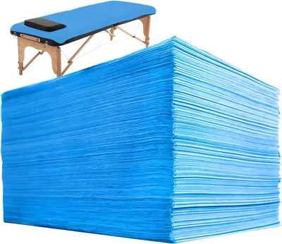 Productafbeelding van Verpakking van 100 wegwerp beschermhoezen voor massagebedden, wegwerp massagebankhoezen, niet-geweven doeken voor massagekrukken, geschikt voor spa's en tattoostudio's, afmetingen 80 x 180 cm