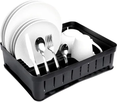 Obrázek produktu pro Vilde odkapávač na nádobí černý v půdním stylu 39,8x31x12 cm
