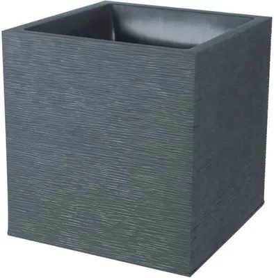 Image de Pot de fleurs Carré EDA Graphit, 40 cm, 31 L, 39 x 39 x 43 cm, Gris Anthracite