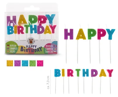 Obrázok produktu pre Trendhaus Sviečky s mini nápismi Birthday Fun 13 kusov