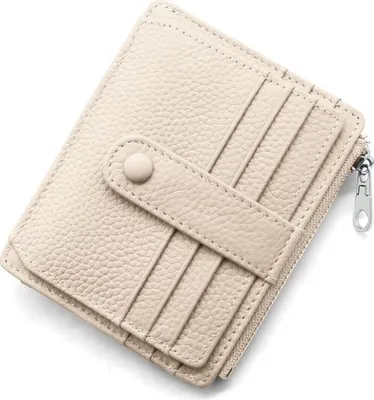 Produktbild von Damen Herren Klein Echtes Leder Kreditkartenetui RFID Schutz Geldbeutel mit Münzfach, Mini Männer Portemonnaie 14 Kartenhalter Slim Geschenkbox