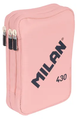 Zdjęcie produktu dla Etui szkolne MILAN z trzema przegródkami, kolekcja MILAN 430, od 1918 roku, kolor różowy