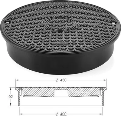 Produktbild von Schachtabdeckung DN 400 mm Kanaldeckel schwarz 7,5 T