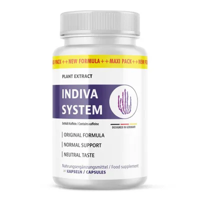 Produktbild von Indiva System – Nahrungsergänzungsmittel mit Pflanzenextrakten, Vitaminen und Mineralstoffen (30 Capsules)